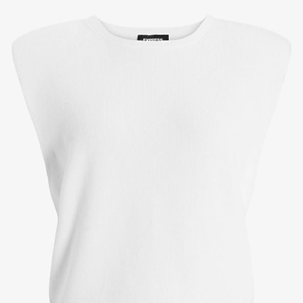 Ribbed Padded Shoulder Sweater - Picture 3 of 5